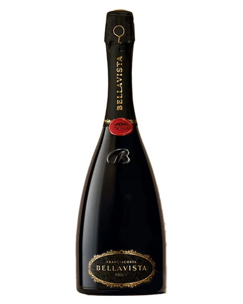 Bellavista Teatro alla Scala Brut 2020 Schaumwein in einer eleganten Flasche mit goldener Prägung, ideal für besondere Anlässe.