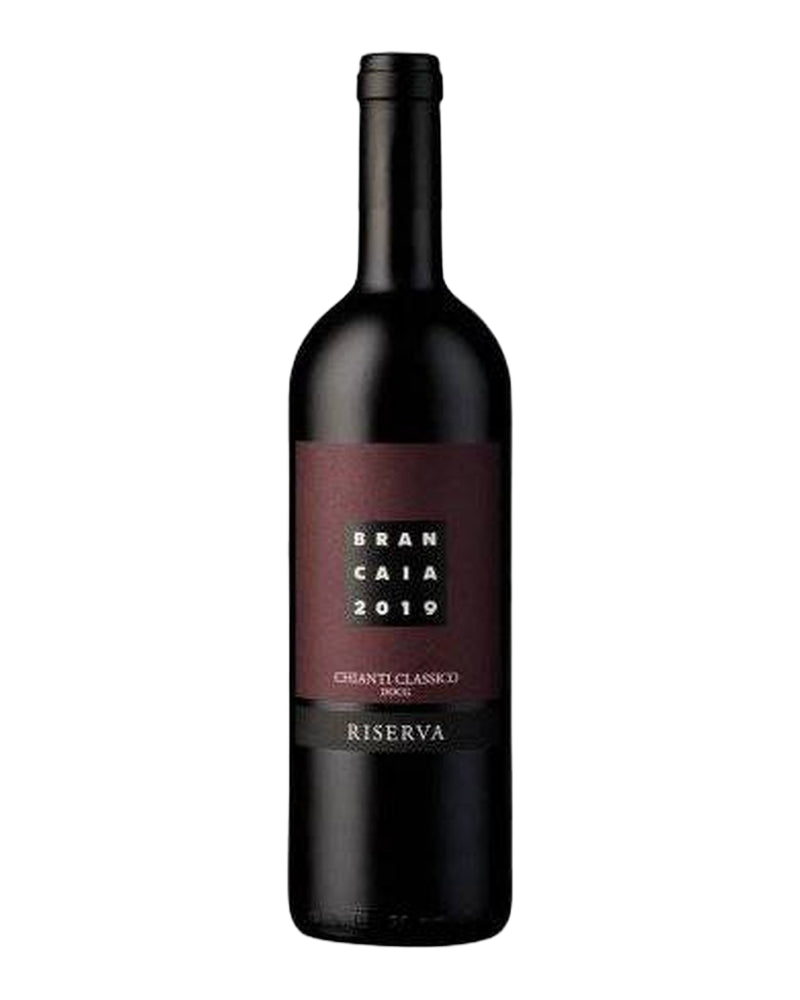 Rotwein Brancaia Chianti Classico DOCG Riserva 2019 von Tenuta Brancaia, dunkle Farbe und elegante Weinflasche.