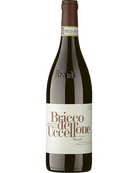 Bricco dell'Uccellone 2018 Barbera d'Asti DOCG Rotwein von Braida di Giacomo Bologna, dunkle Weinflasche vor weißem Hintergrund