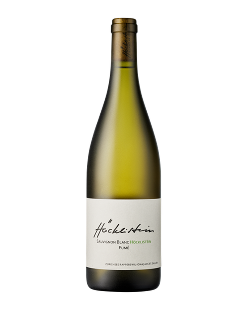 Höcklistein Sauvignon Blanc Fumé 2023 Weißwein in Weinbergflasche, hellgelbe Farbe, elegant und aromatisch