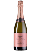 Yarden Brut Rose 2018 Schaumwein in einer eleganten Flasche, mit rosafarbenem Schaumwein und feiner Perlage.